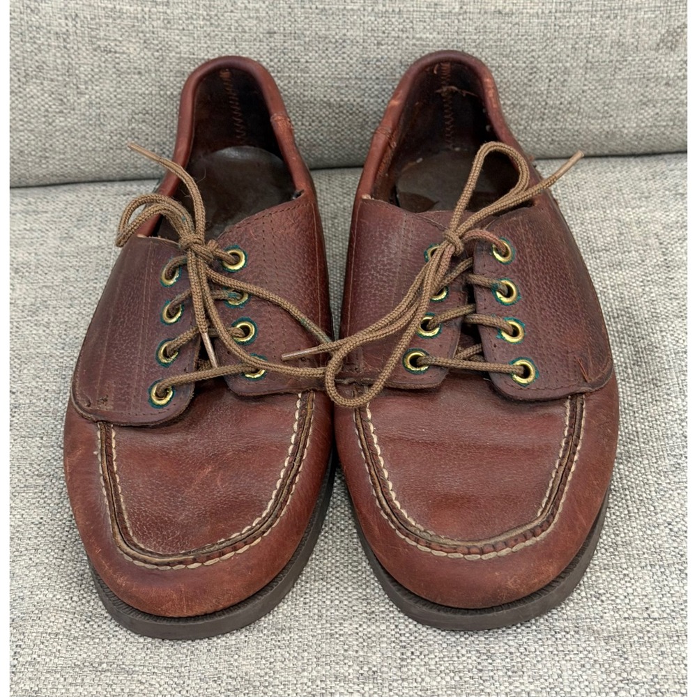 Eastland Falmouth Camp Moc Brown Leather Boat Shoes Mens 9 D Rugged Heritage